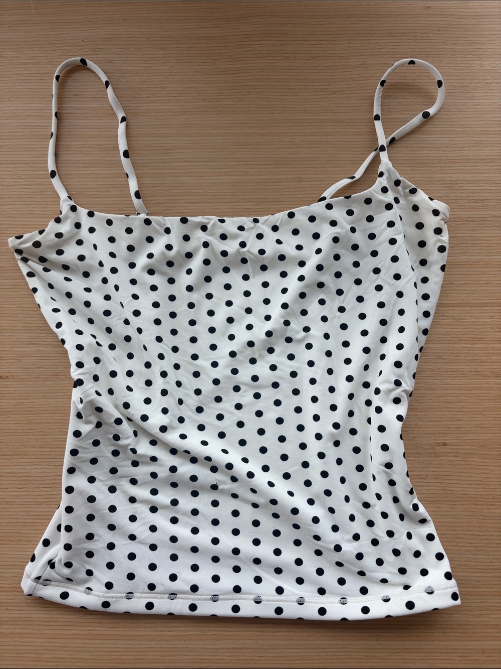 Women’s White Polka Dot Spaghetti Strap Cami SUUKSESS Tank Top